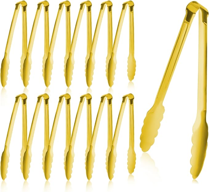 Buffet Tongs 7'' Inches Serving Tongs Heavy Duty Stainless steel Kitchen and by XEVOM