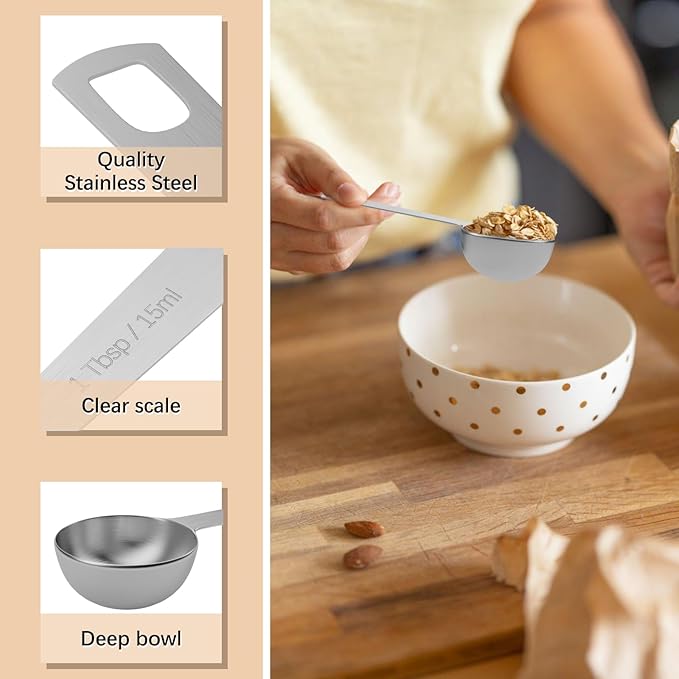 5PCS 1tbsp Single Measuring Spoon, Stainless Steel Individual Teaspoons Only - Image 3