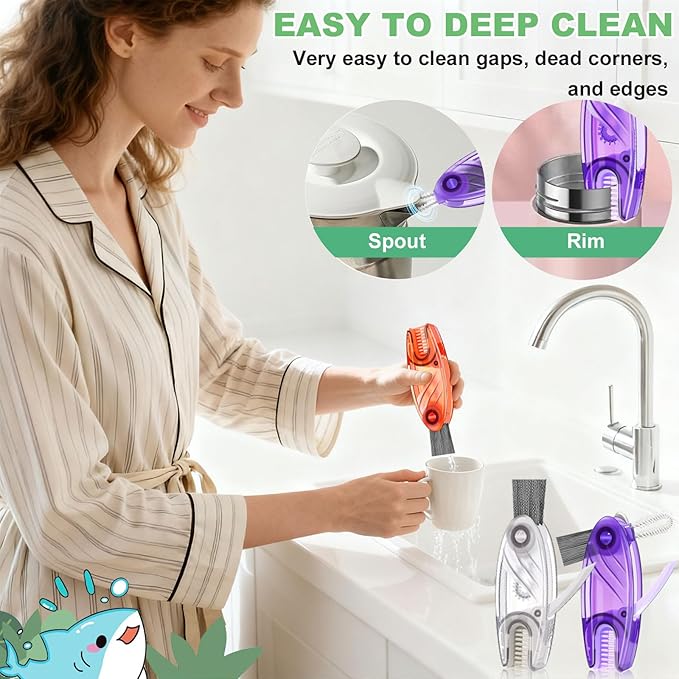 4 in 1 Cup Lid Cleaning Brush, Portable Water Bottle Brush, Bottle Gaps - Image 3