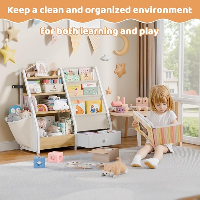 HAVLOTII Kids Bookshelf and Toy Storage - Image 6