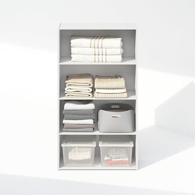 Furinno Reed Closet Organizers and Storage, 4-Tier Closet Organizer, Open Shelf - Image 6