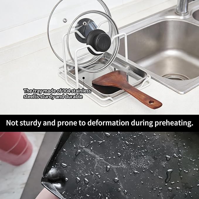 Pot Lid Holder While Cooking, 304 Stainless Steel Spoon Rest - Image 4