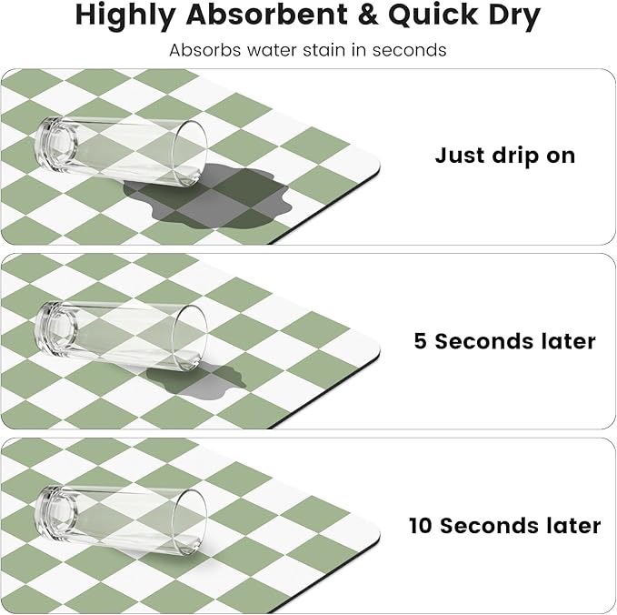 17" x 32" Checkered Dish Drying Mat - Image 6