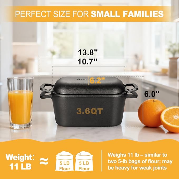 3.6QT Oval Dutch Oven for Bread Baking - Image 4