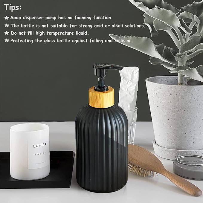 Black Glass Soap Dispenser Set - Image 7