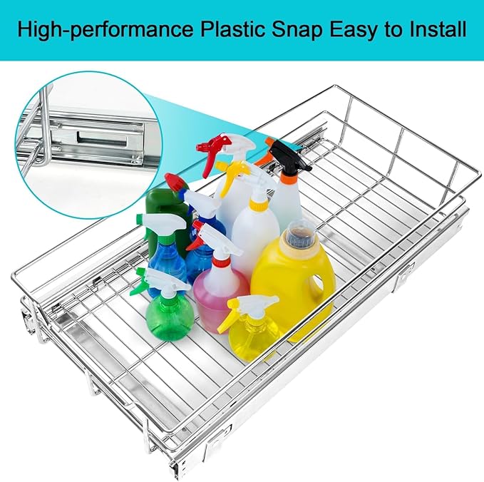 Pull Out Cabinet Organizer 17" W X 17" D, Slide Out Drawers - Image 8
