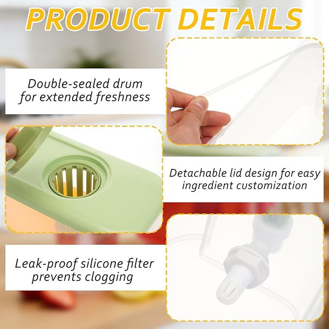 2 Pack Drink Dispenser for Fridge 1 Gallon Water Dispenser for Party Upgraded - Image 3