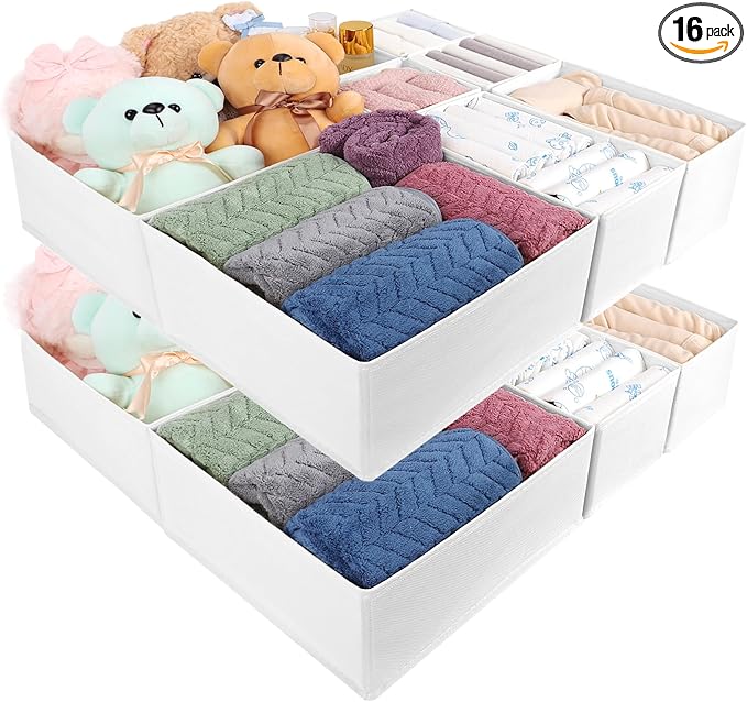 Drawer Organizer Clothes, 16 Pack Dresser Organizer Bins, Foldable Closet by Unknown