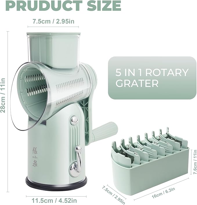 Rotary Cheese Grater Manual Hand Crank - Image 4