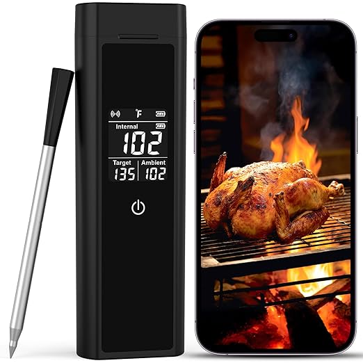 Wireless Meat Thermometer Bluetooth Digital, Smart Meat Thermometer Digital by WelcometoMeteralla