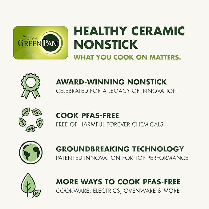 GreenPan 17 Piece Nonstick Swift Cookware Set, Ceramic PFAS-Free Pots & Pans - Image 9