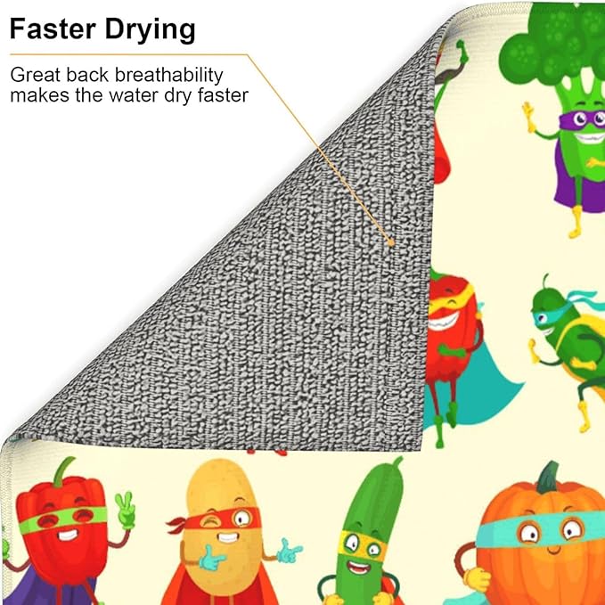 Vegetable Superhero Cartoon Dish Drying Mats - Image 5