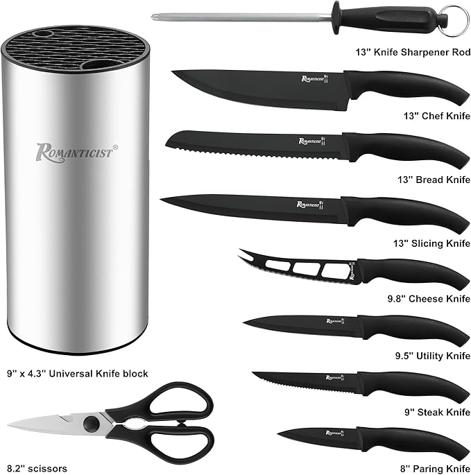 ROMANTICIST Knife Set, 10 Pieces Knife Block Set - Image 2
