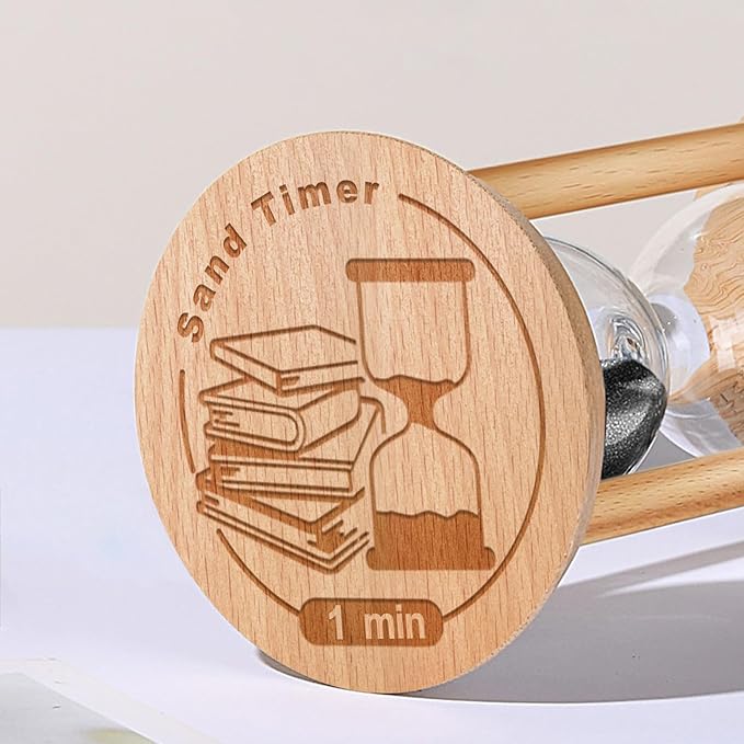 1 Minute Hourglass, 1 Min Wooden Sand Timer, Wood Sand Watch, One Minute Mini - Image 3