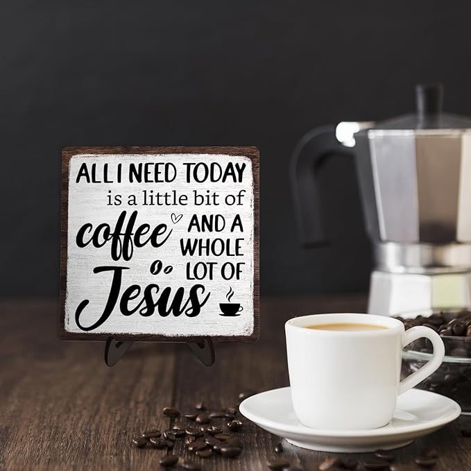 Coffee Bar Plaque, Vintage Desk Decor - Image 5