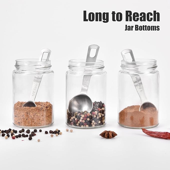 Doosu Measuring Spoons Set of 6-18/8 Stainless Steel Heavy Duty Teaspoons - Image 7
