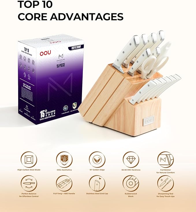 OOU 2026 Master Line 15-Piece German High Carbon Steel Knife Set - Image 3