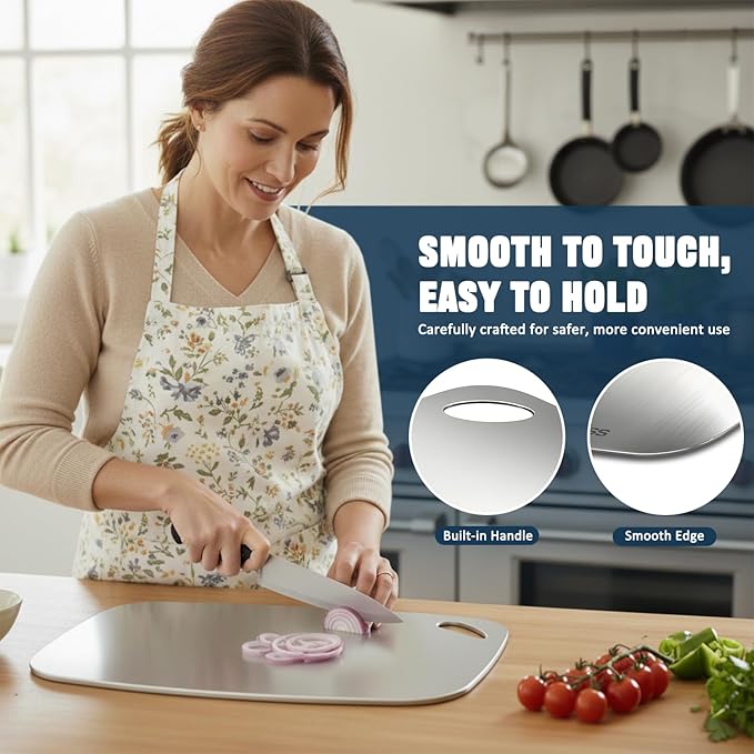 Real 100% Pure Titanium Cutting Board Non-Toxic Set of 2 - Image 8