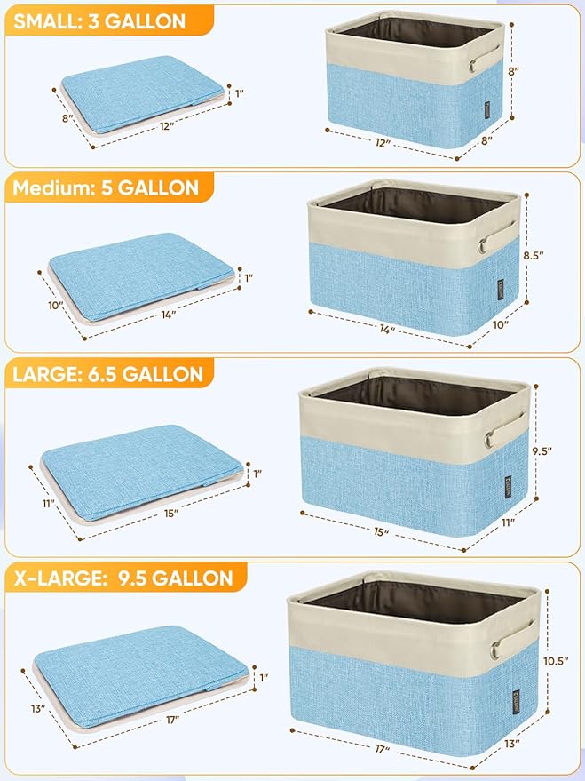 BALEINE 3 Pack Fabric Closet Storage Bins - Image 2
