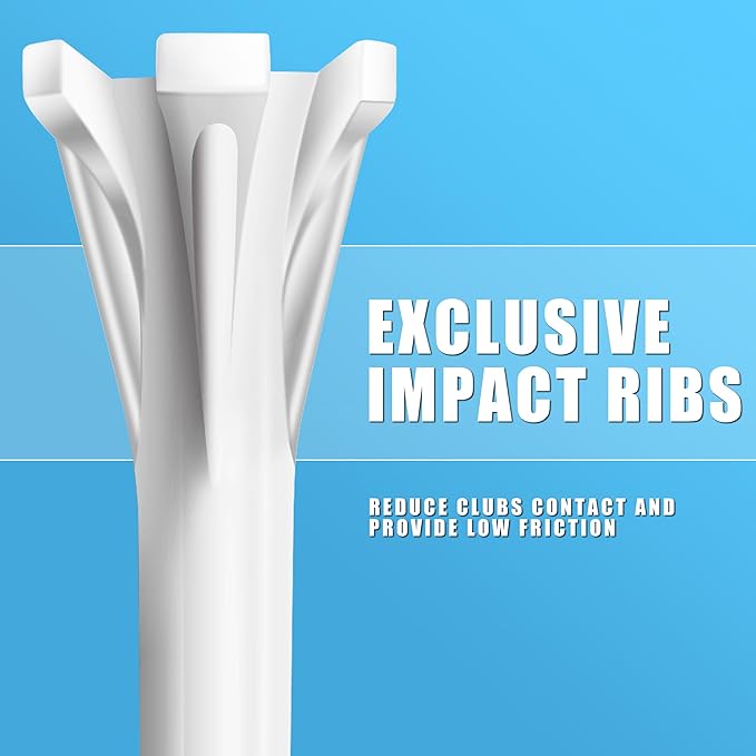 ++Champkey CHAMPKEY Advanced 5-Prong Plastic Golf Tees 120 or 100 Pack - 50% Ball Contact Surface Optimization with Longer Distance Performance Golf Tees Plastic