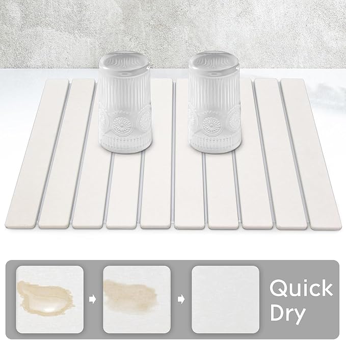 Large Stone Dish Drying Mats for Kitchen Counter, Fast Drying Collapsible Dish - Image 2