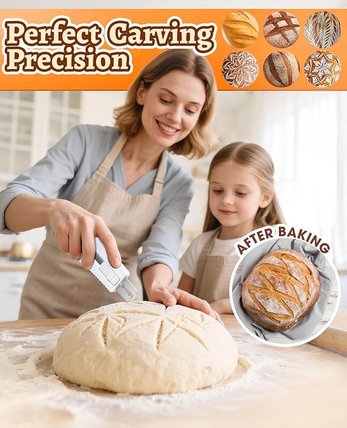 Bread Lame with Magnetic Push-Pull Design, Sourdough Scoring Tool with 5 - Image 4