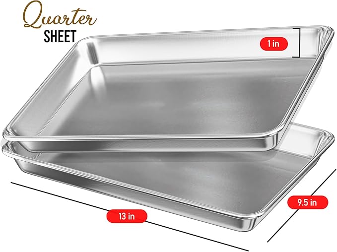 Eatex Aluminum Baking Sheet Set, 2 Pack Cookie Sheet Set, 9x13 Baking Pan Set - Image 2