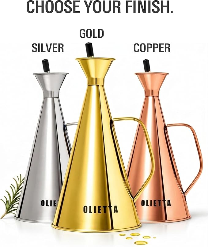Olietta Olive Oil Dispenser Bottle Stainless Steel Non Drip Leak Proof No Mess - Image 7