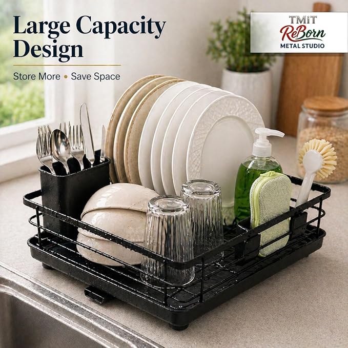 Metal Dish Drying Rack for Kitchen Counter, Sink Organizer - Image 4