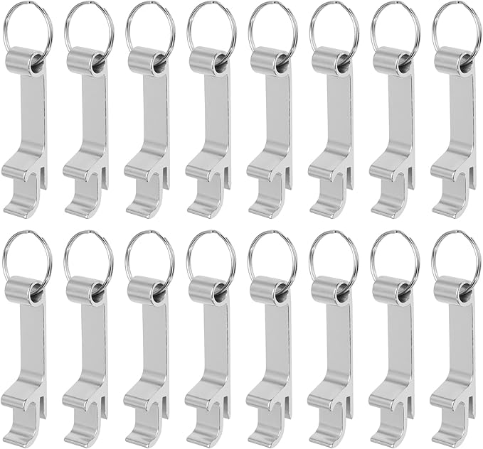 cnomg 16 pcs Metal Bottle Opener, Split Key Ring Chain Keychain Bulk Aluminum - Image 6