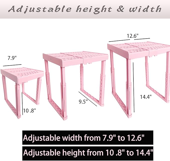 Svartur Adjustable Locker Shelf Pink Height and Width Adjustable Locker - Image 3