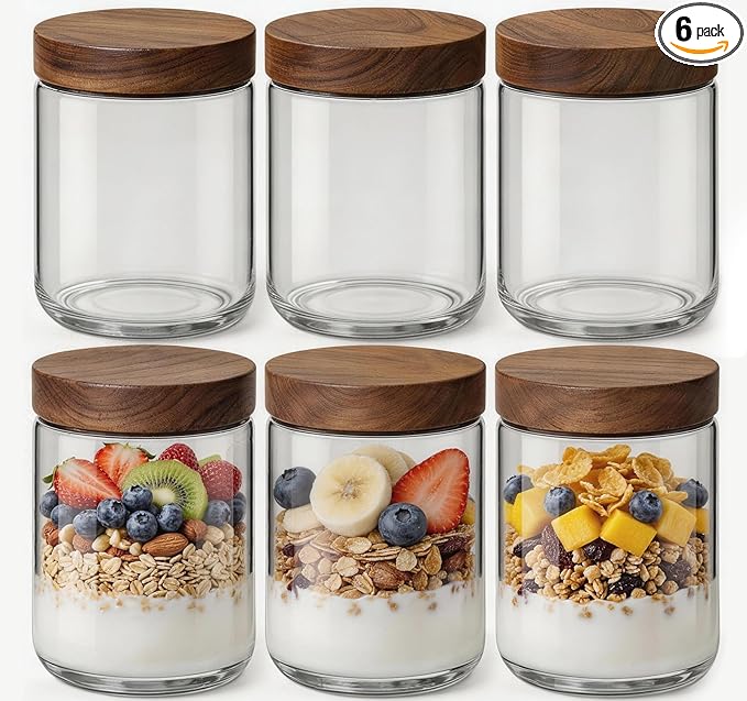 16oz 6 Pack Overnight Oats Containers by Osfel
