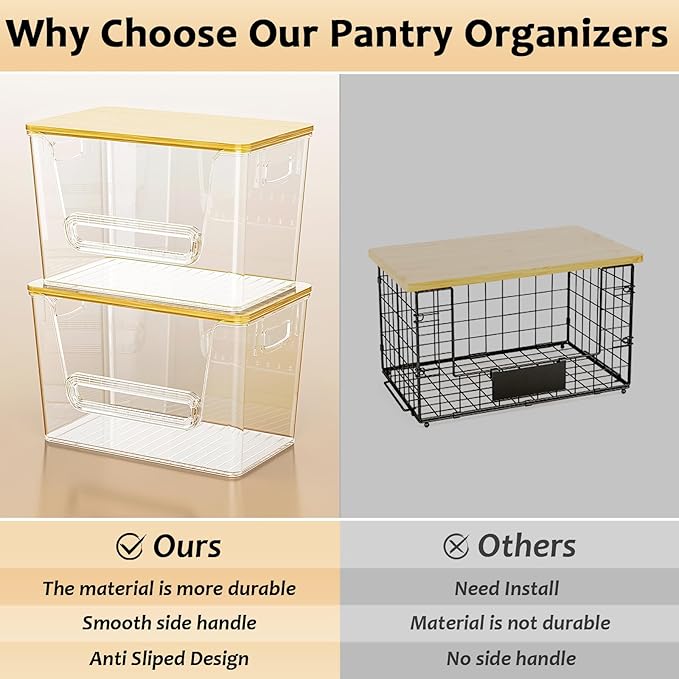Delamu 4 Pack Pantry Organizers and Storage, Trash Bag Dispenser - Image 4