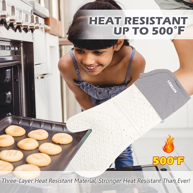 Extra Long Silicone Oven Mitts - Image 4