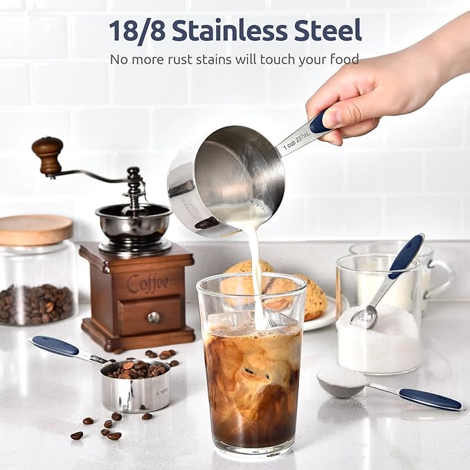 U-Taste Measuring Cups and Spoons: Food Grade 18/8 Stainless Steel Metal - Image 3