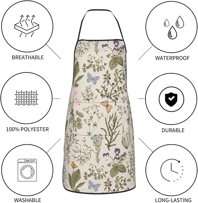 Vintage Wildflower Herbs Floral Rustic Butterfly Oven Mitts Pot Holders Cooking - Image 5