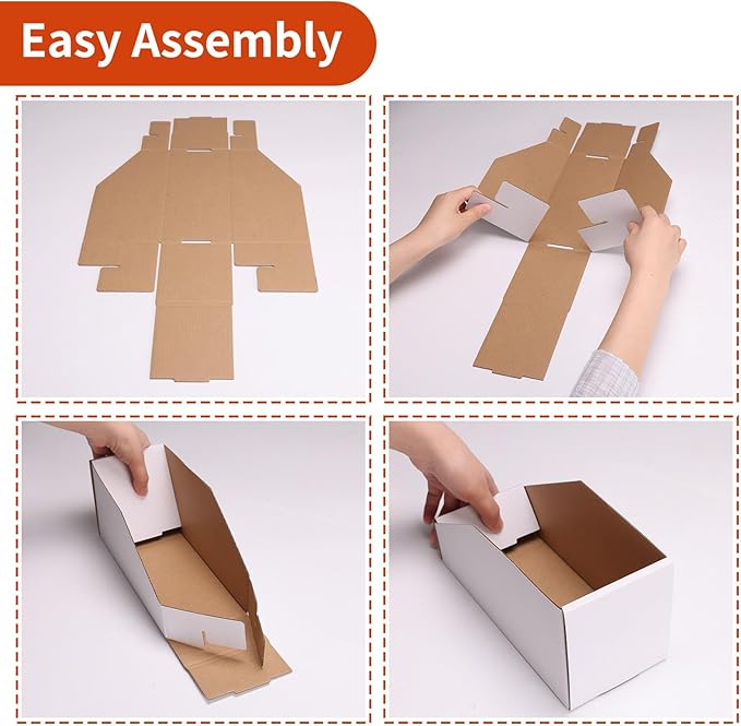 ZBEIVAN Cardboard Storage Bins Boxes 35 Packs 9.4x4x4.5 Inches, Easy Assembly - Image 3