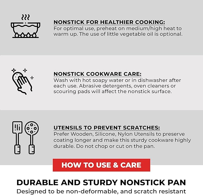 BRA COOKWARE Infinity Nonstick Frying Pan | 9.5-Inch Cast Aluminum Skillet | - Image 9
