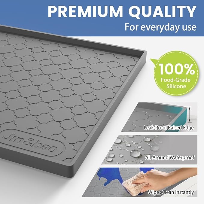 Jin&Bao Waterproof Under Sink Mat 19" x 19", Thick Silicone Mat Cabinet - Image 2