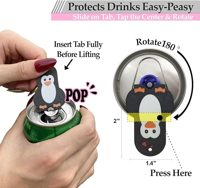 Soda Can Tab Opener Mini Soda Can Cover Easy Tab Opener and Drink Protector - Image 2