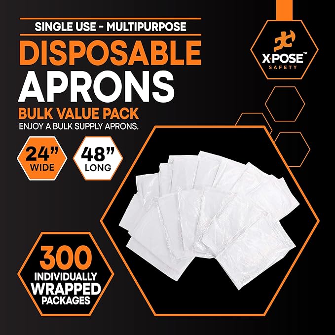 Xpose Safety 300 White Plastic Disposable Aprons - Image 3