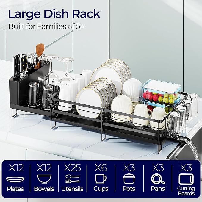Large Dish Drying Rack, Expandable Dish Rack - Image 3