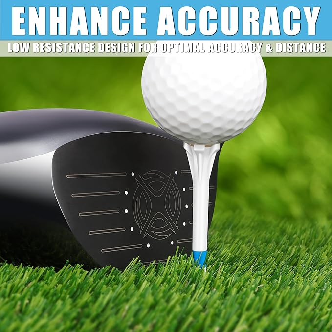 ++Champkey CHAMPKEY Advanced 5-Prong Plastic Golf Tees 120 or 100 Pack - 50% Ball Contact Surface Optimization with Longer Distance Performance Golf Tees Plastic