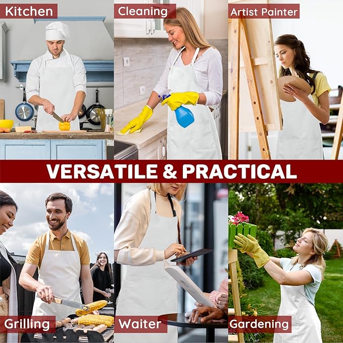 2 Pcs Plus Size Chef Apron, Unisex Professional Apron - Image 7