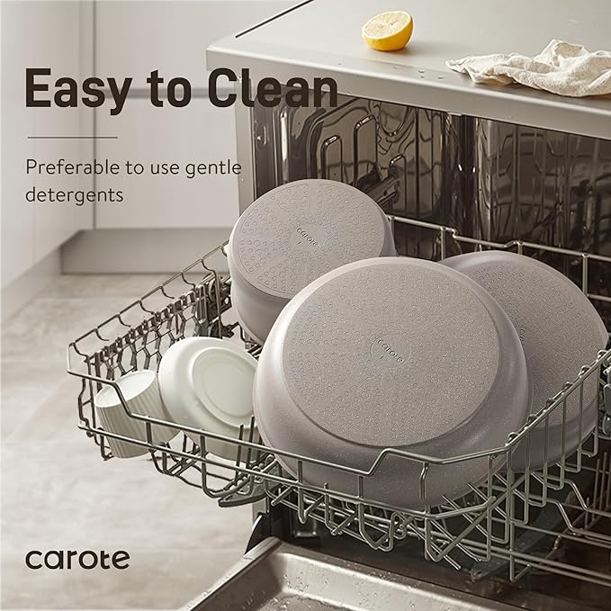 CAROTE 15pcs Pots and Pans Set, Nonstick Cookware Set Detachable Handle - Image 6