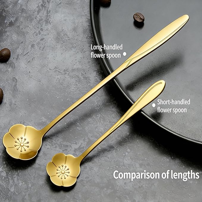 12 Pcs Flower Coffee Tea Spoons Set - Image 8