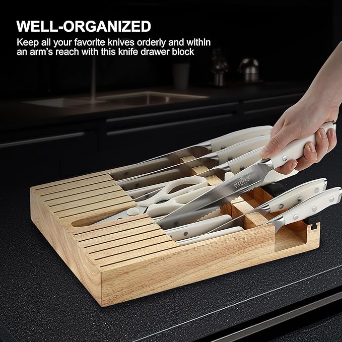 N NOBLE FAMILY In-drawer Knife Block Set, Chopping Knives Set, Stainless Steel - Image 4