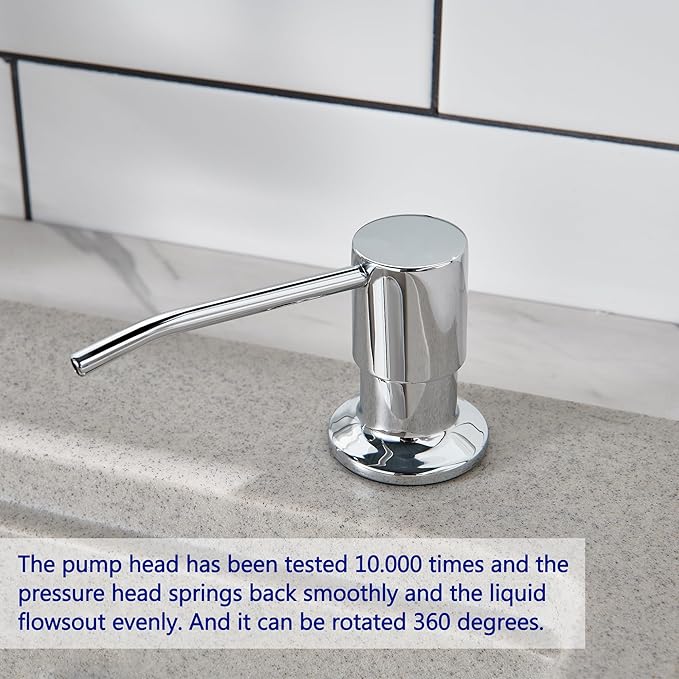 Soap Dispenser for Kitchen Sink Chrome, Sink Soap Dispenser Stainless Steel - Image 5