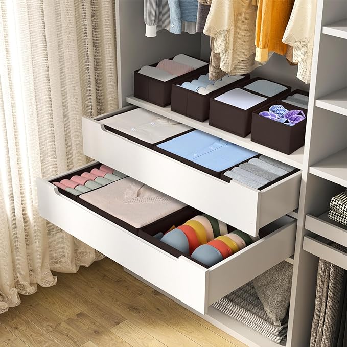 DIMJ Drawer Organizer Clothes, 12 Pack Underwear Organizer, Foldable Closet - Image 4