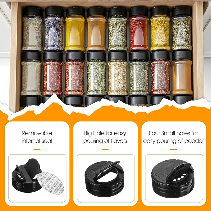 36 Pack 3 oz Clear Plastic Spice Jars - Image 3